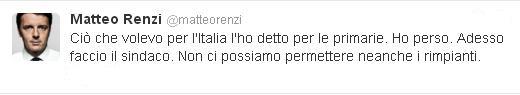 Tweet Renzi Governissimo