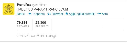 Tweet papa francesco