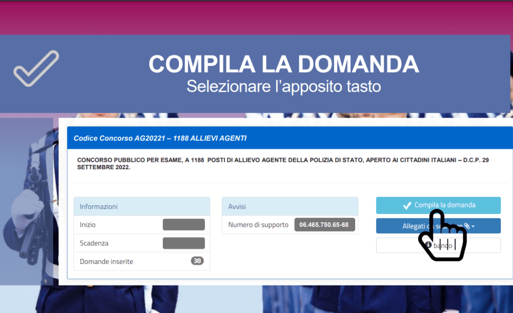concorso polizia di stato compila domanda
