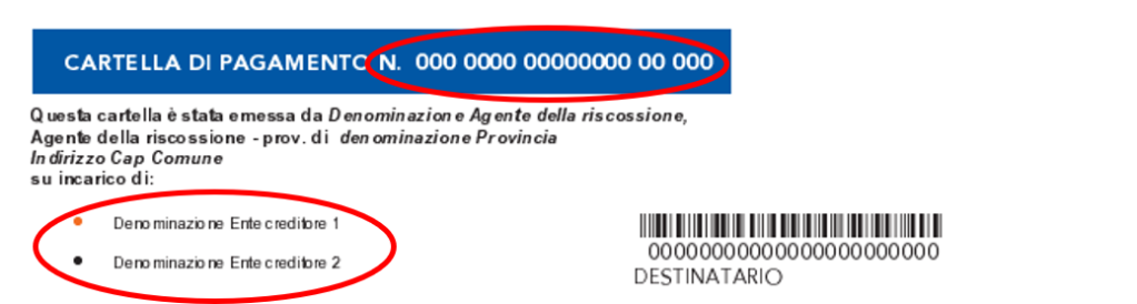 Cartella di pagamento prima pagine