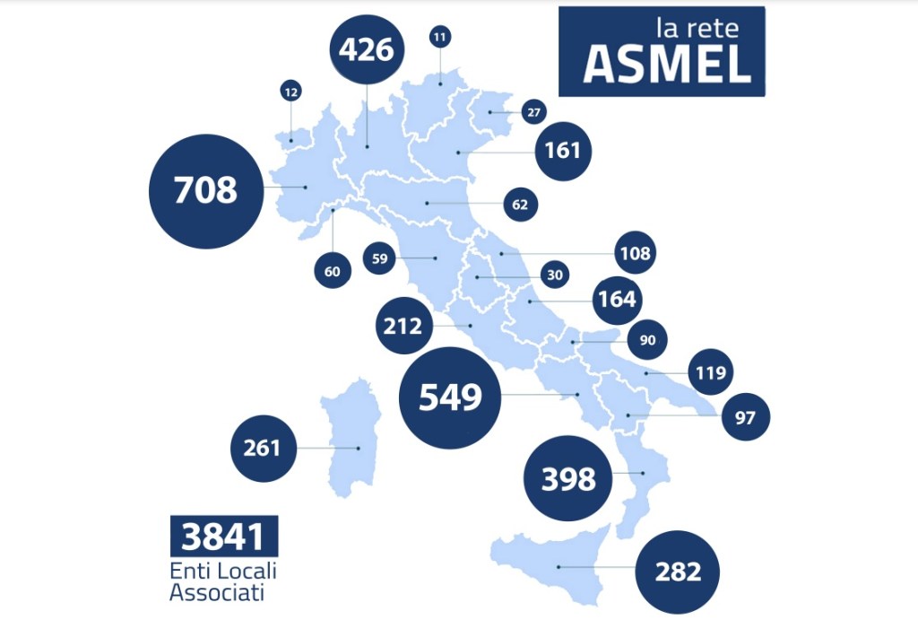 Mappa enti locali e Comuni aderenti Asmel 2023