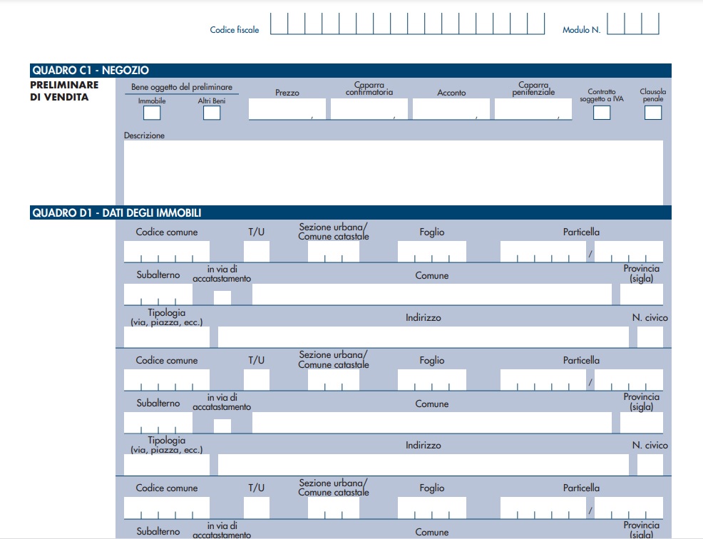 moduli preliminare di compravendita