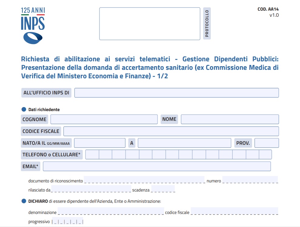 Polizia locale: le cause di servizio e idoneità passano all'Inps. Le novità 1 Modulo A14