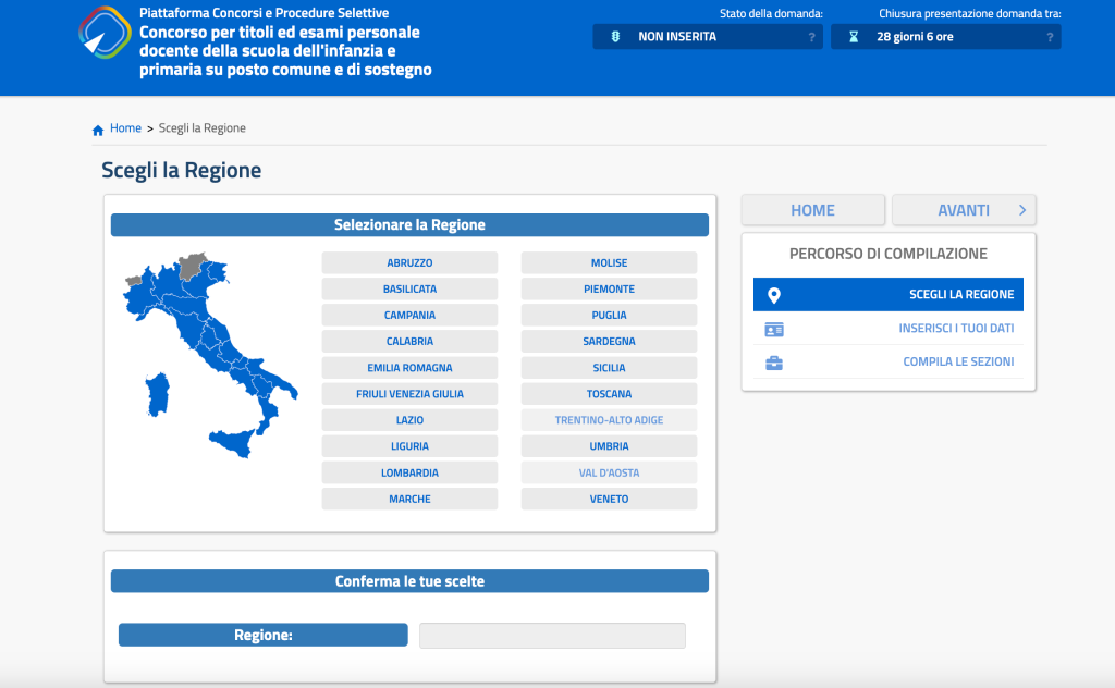 concorso scuola 2023 infanzia e primaria regioni