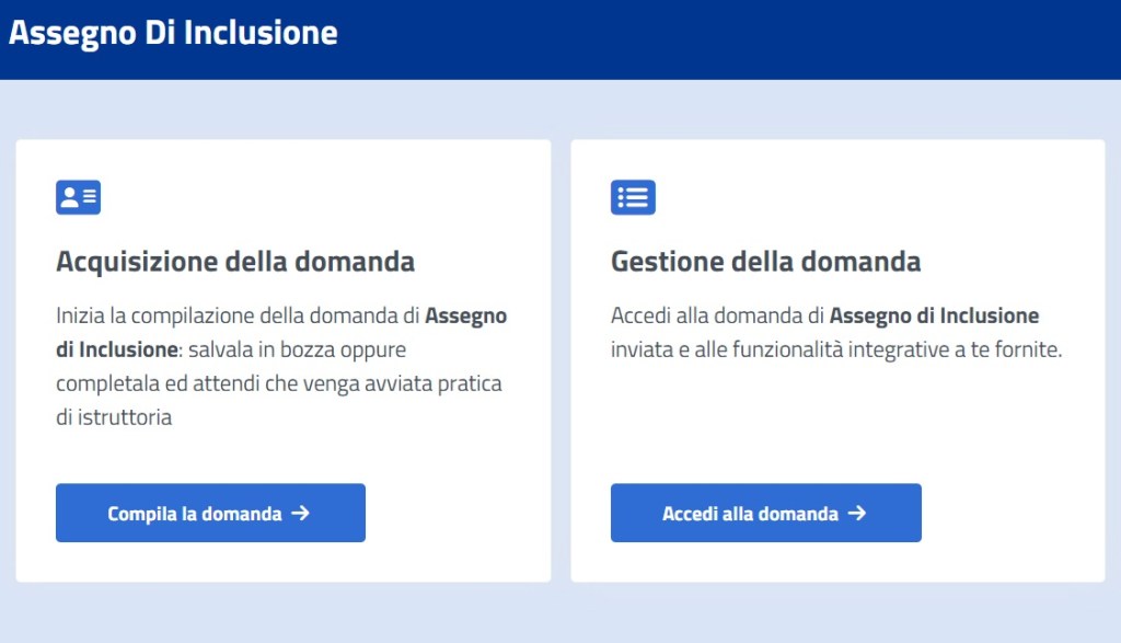 gestione domanda Assegno ADI 2024 1