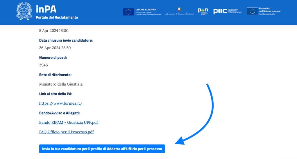 concorso ufficio del processo 2024 inpa