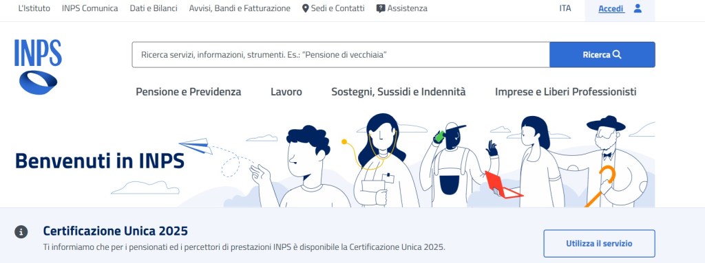 certificazione unica pensioanti 2025 online