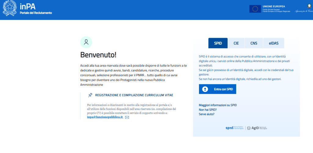 Concorso ATS 2025 accesso SPID