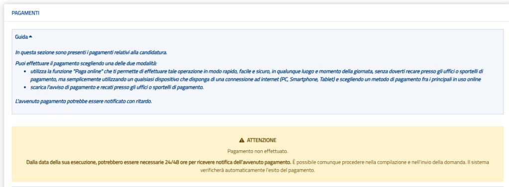 concorso ATS 2025 pagamento